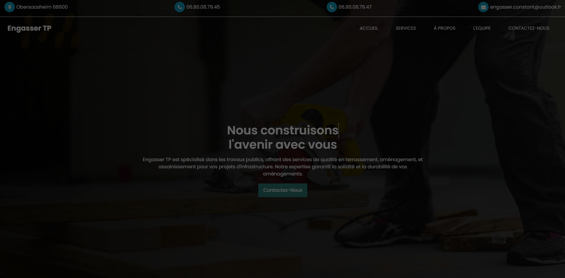 Site vitrine pour une entreprise de BTP
